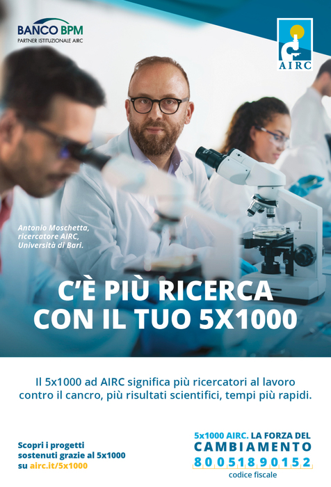 Tumori: Airc, 70 milioni alla ricerca grazie al 5x1000